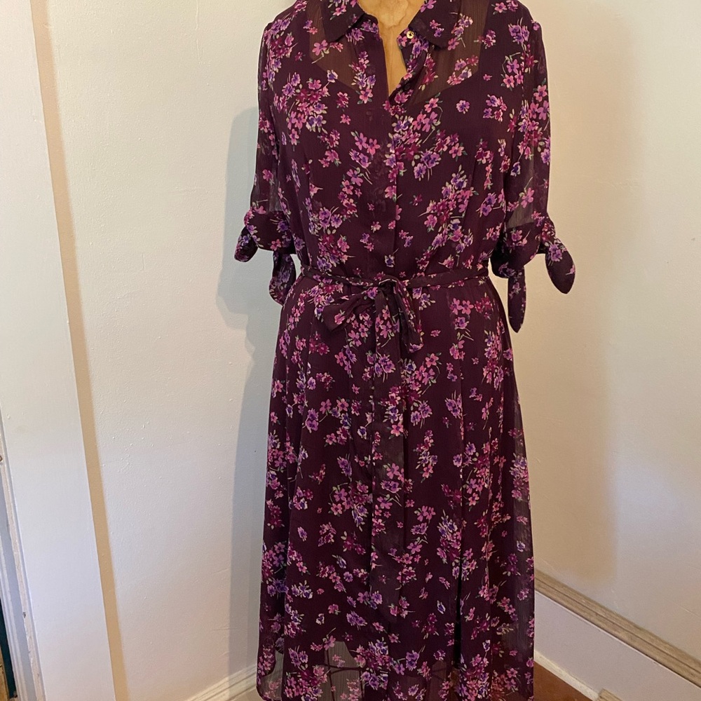 Calvin Klein Plum Floral Maxi Dress